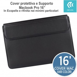 Custodia supporto Trasporto MacBook Pro 16 Rifinita in Ecopelle Cover Protezione