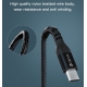 Cavetto Ricarica e Dati USB Tipo-C per Smartphone in lega di alluminio 1.5m Nero