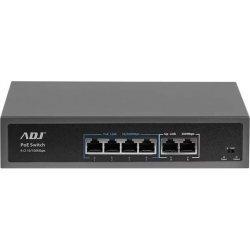Switch 4 Porte LAN PoE + 2 Uplink 100MBs ADJ per reti Telecamere Sorveglianza