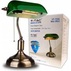 Lampada da Tavolo Vintage Portalampada E27 Diffusore Inclinabile Vetro Verde