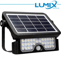 Faretto illuminazione Luce LED SMD 5W ricarica solare sensore movimento IP65