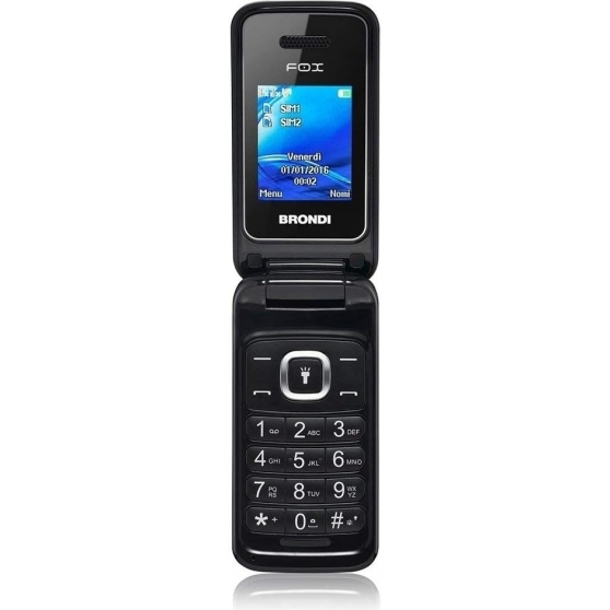 Telefono cellulare GSM Brondi Fox Black Doppia SIM Fotocamera 1.3MP Flip Attivo