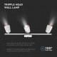 Faretto illuminazione LED da Muro Triplo 18W con Testa Orientabile V-TAC Nero IP20