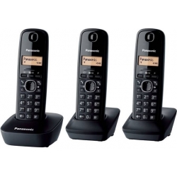 3 Ricevitori telefono cordless Panasonic KX-TGB613JT Trio LCD Suono nitido nero