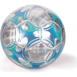 Pallone da calcio training sport  tempo libero azzurro e argento diametro 21cm