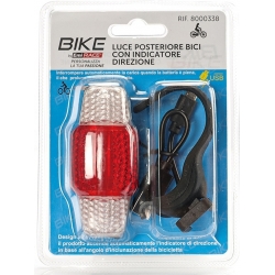 Fanalino posteriore con indicatori direzione bicicletta led rosso/arancio ricaricabile