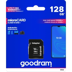 microSD da 128GB Goodram CARD class 10 UHS I + adapter - retail blister