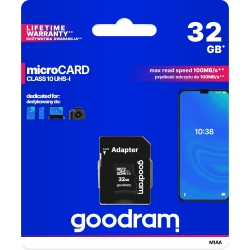 microSD da 32GB Goodram CARD class 10 UHS I + adapter - retail blister
