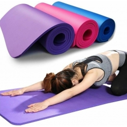 Tappetino yoga e fitness spessore 8mm morbido tpe 173x61x0,8cm colore assortito