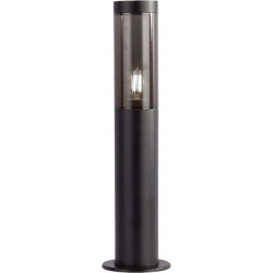 Bollard Garden Light Fitting  E27 (76mmx119x450mm) Smoke Plastic/SS Black Body IP44