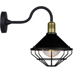Lampada LED da Muro a Lanterna in Vetro con attacco E27 Colore Nero Opaco IP65
