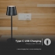 Lampada LED da Tavolo 1.5W ricaricabile USB Touch Dimmerabile 3in1 Nero