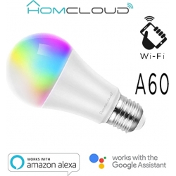 Lampadina LED Smart 9W Wifi Bluetooth RGB+Bianco caldo E27 A60 dimmerabile APP