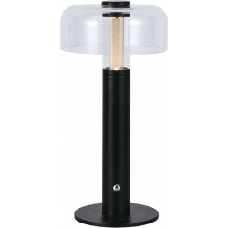 Lampada LED 1W Nero e Trasparente Ricaricabile da USB Touch Dimmerabile 3000K