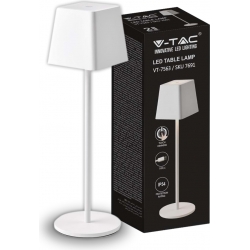 Lampada LED 2W Alluminio Bianco ricaricabile USB Touch Dimmerabile 3000K IP54