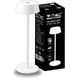 Lampada luce LED 2W Alluminio Bianco ricaricabile USB Touch Dimmerabile 3000K