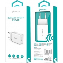 Carica Batteria per Smartphone Devia da muro 5V 2A USB type-A 10Watt Bianco