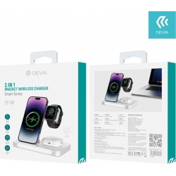 Supporto di carica wireless 3 in 1 per Smartphone Watch Hearphone 15W Devia