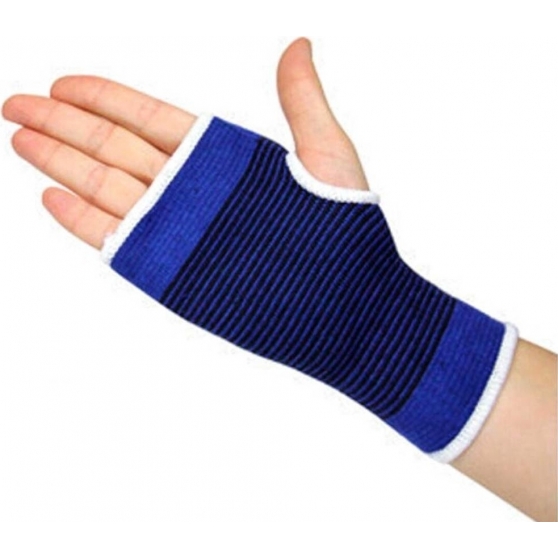2 guanti da palestra con polsiera fascia elastica per mano e polso colore blu
