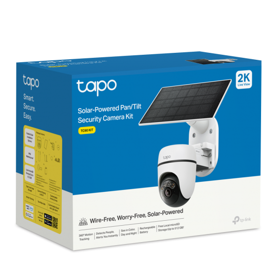 Telecamera Tapo TC90 Kit P&T 2K 3MP Ricarica Solare Notturna Colori IP65 - Seconda Immagine Telecamera Tapo TC90 Kit P&T 2K 3MP Ricarica Solare Notturna Colori IP65 - Seconda Immagine