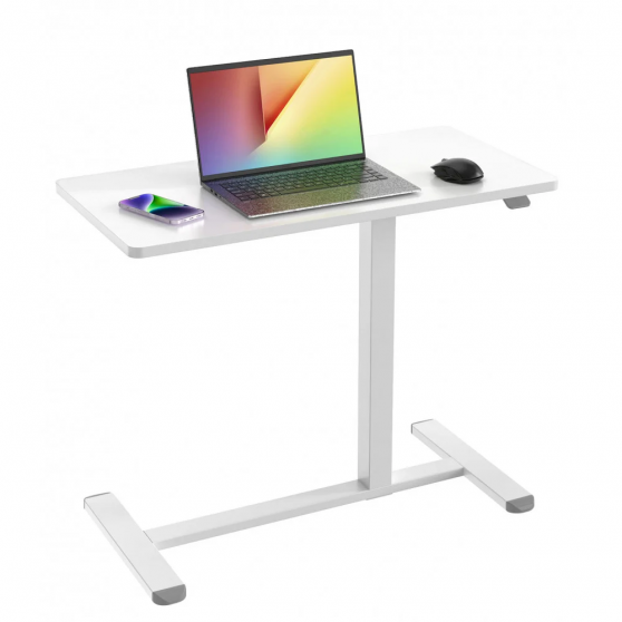 Scrivania Sit-Stand Compatta Regolabile in Altezza Bianca Techly