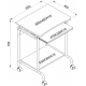 Scrivania Mobile Compact con Ripiano Tastiera e Ruote Faggio e Silver ICA-TB S005