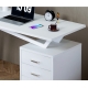 Scrivania Moderna 3 Cassetti Reversibile Bianco Opaco Effetto Legno ICA-TB 3533W