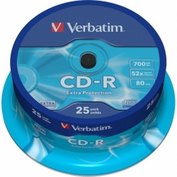 Campana 25 CD-R Verbatim Extra Protection 700MB 52x Spindle