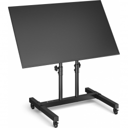 Supporto TV da Pavimento Mobile Altezza Regolabile 32-75" Nero
