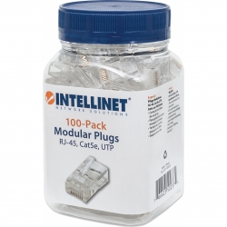 Confezione 100 Plug RJ45 Cat.5e UTP per Cavo Flessibile Intellinet