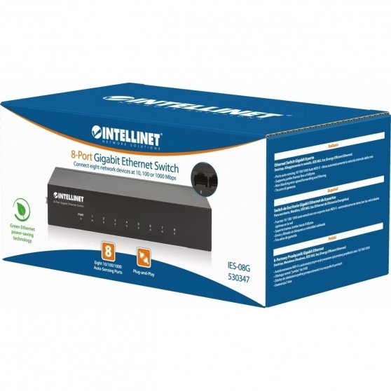 Ethernet Switch Gigabit 8 Porte Desktop - Seconda Immagine Ethernet Switch Gigabit 8 Porte Desktop - Seconda Immagine